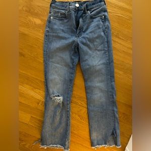 Express cropped flare jeans medium wash